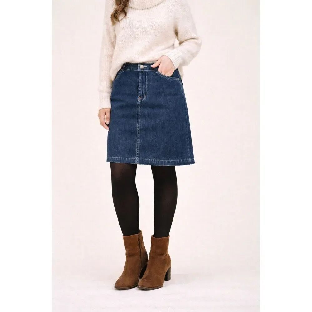 Lauren Jeans Co Ralph Lauren Women’s Dark Wash Denim Skirt Size 14 Classic Fit